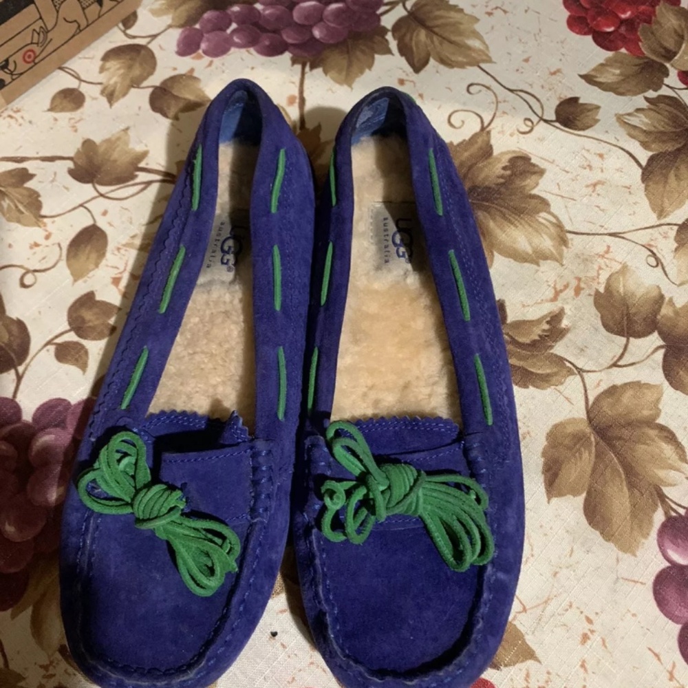 UGG Australia 1003739 Meena Driving Moccasins Blue Slip On Shoes Women's 6.5